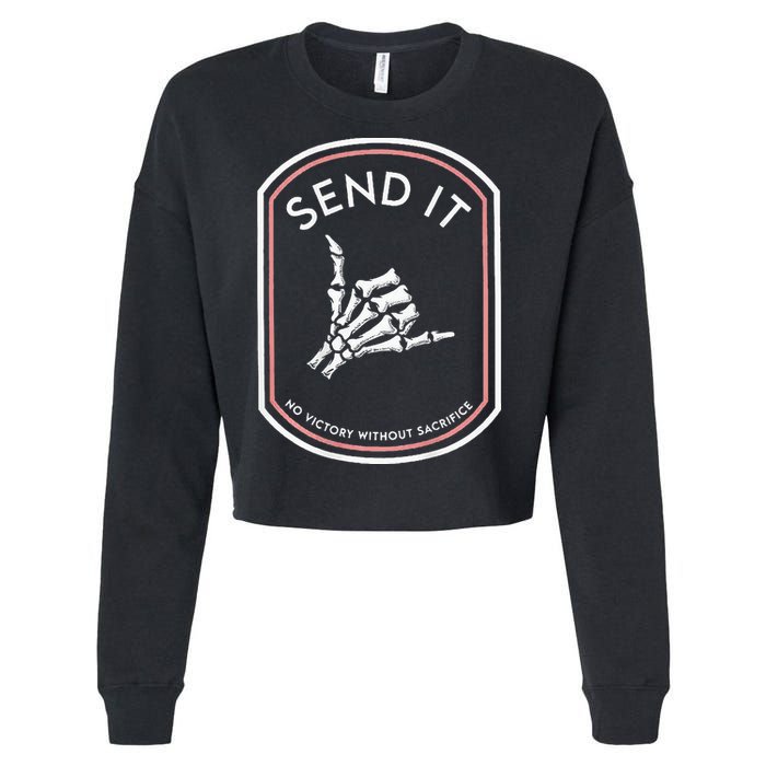 Send It No Victory Without Sacrifice Cropped Pullover Crew