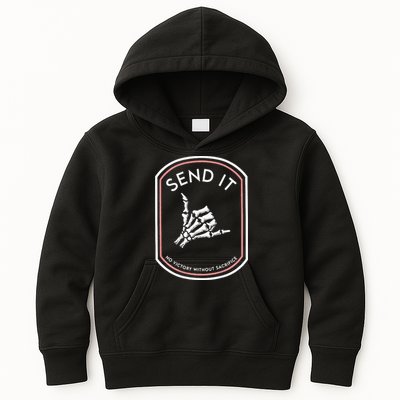 Send It No Victory Without Sacrifice Kids Hoodie