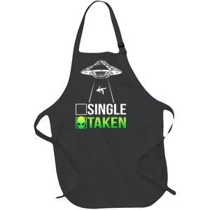 Single Or Taken Alien Valentines Day Full-Length Apron With Pockets