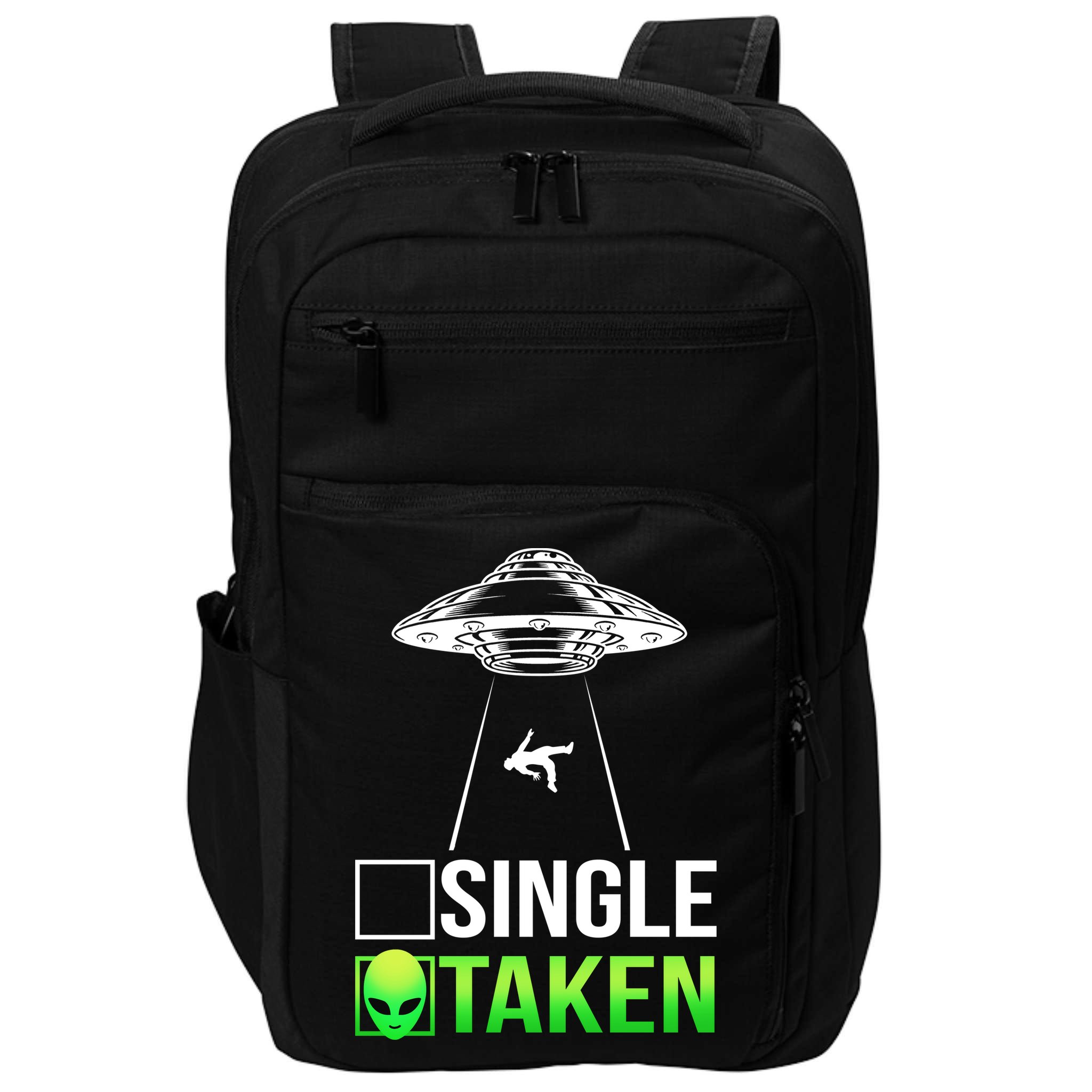 Single Or Taken Alien Valentines Day Impact Tech Backpack
