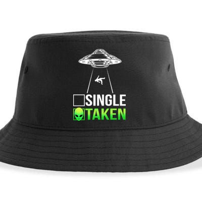 Single Or Taken Alien Valentines Day Sustainable Bucket Hat