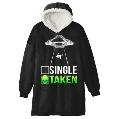Single Or Taken Alien Valentines Day Hooded Wearable Blanket