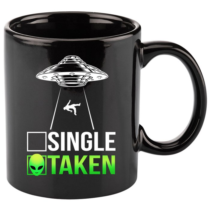 Single Or Taken Alien Valentines Day 11oz C Handle Ceramic Mug
