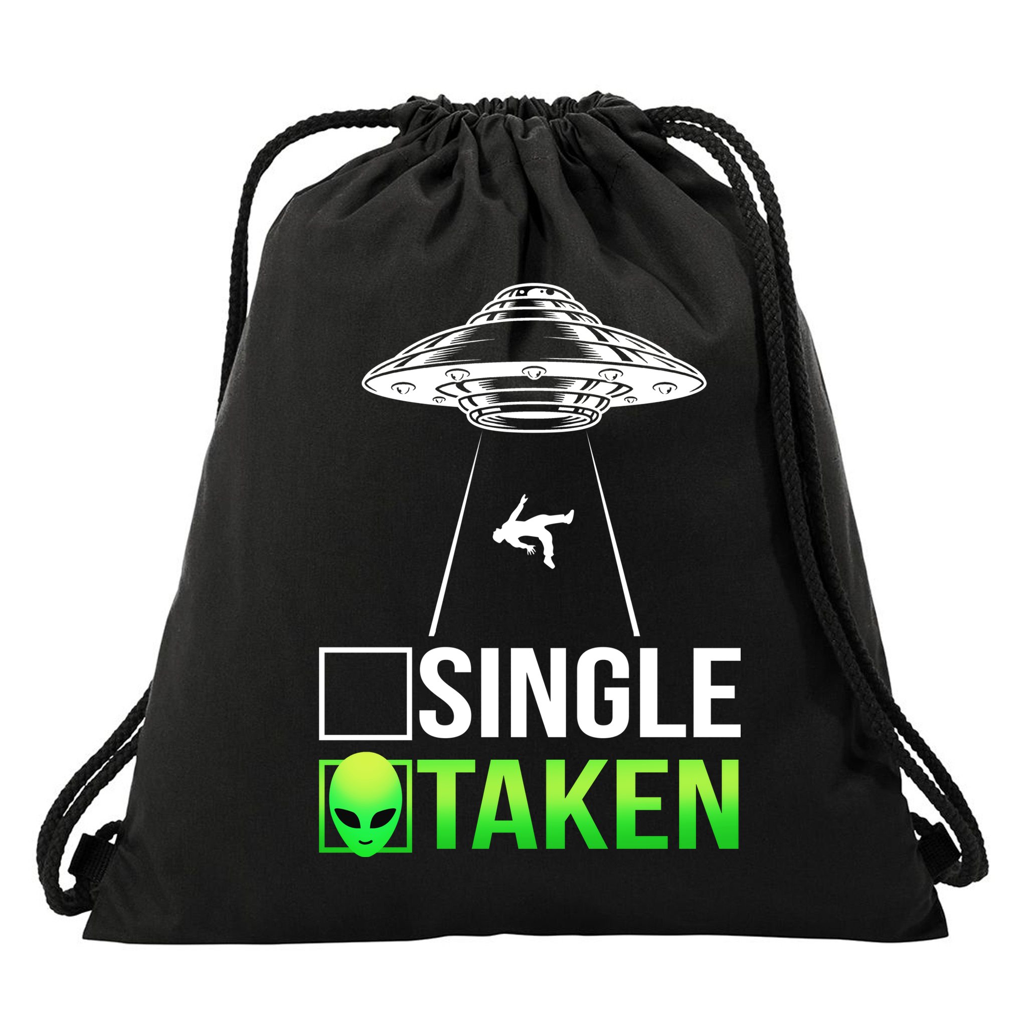Single Or Taken Alien Valentines Day Drawstring Bag