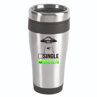 Single Or Taken Alien Valentines Day 16oz Travel Tumbler