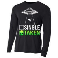 Single Or Taken Alien Valentines Day Cooling Performance Long Sleeve Crew