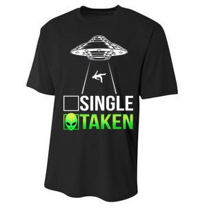 Single Or Taken Alien Valentines Day Performance Sprint T-Shirt