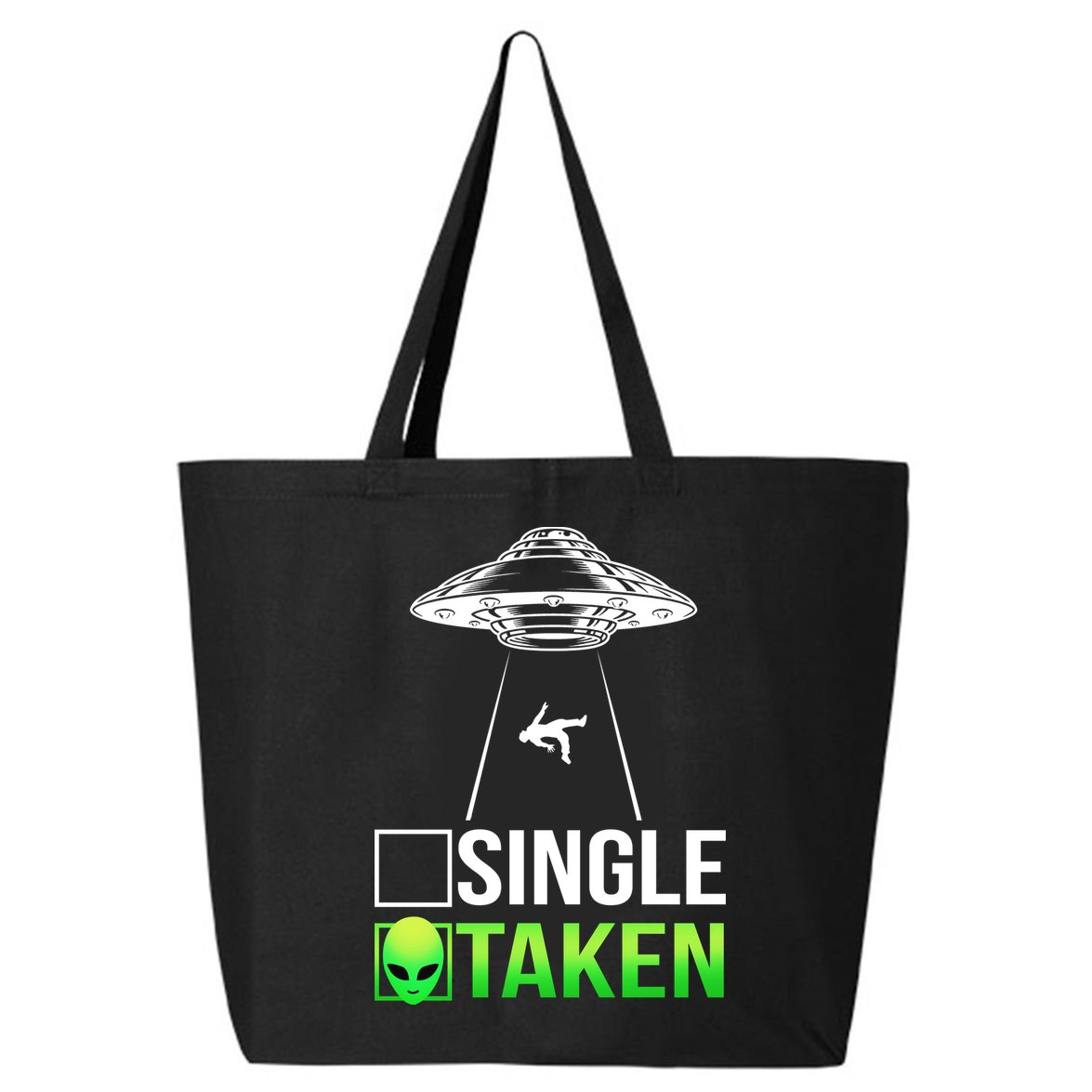 Single Or Taken Alien Valentines Day 25L Jumbo Tote