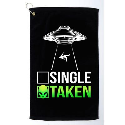 Single Or Taken Alien Valentines Day Golf Towel