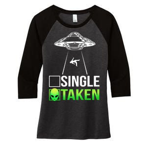 Single Or Taken Alien Valentines Day Women's Tri-Blend 3/4-Sleeve Raglan Shirt