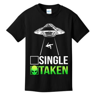 Single Or Taken Alien Valentines Day Kids T-Shirt