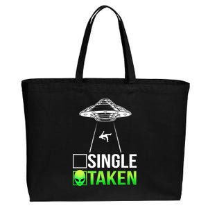 Single Or Taken Alien Valentines Day Cotton Canvas Jumbo Tote