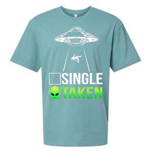 Single Or Taken Alien Valentines Day Sueded Cloud Jersey T-Shirt