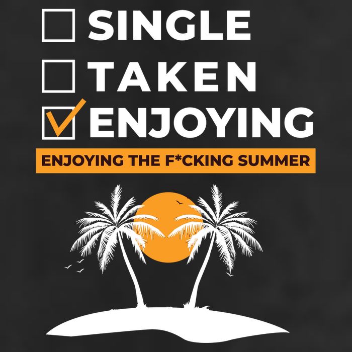 Single Taken Enjoying Summer 7 Panel Mesh Trucker Snapback Hat