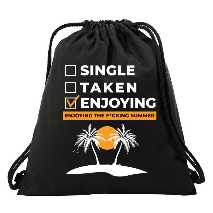 Single Taken Enjoying Summer Drawstring Bag
