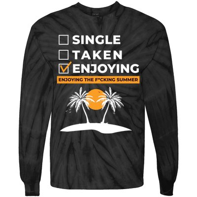 Single Taken Enjoying Summer Tie-Dye Long Sleeve Shirt