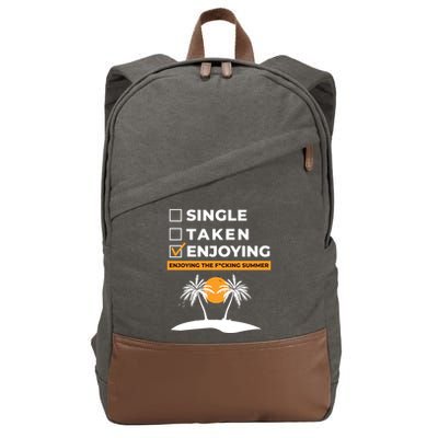 Single Taken Enjoying Summer Cotton Canvas Backpack