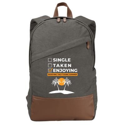 Single Taken Enjoying Summer Cotton Canvas Backpack