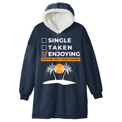 Single Taken Enjoying Summer Hooded Wearable Blanket