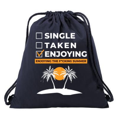 Single Taken Enjoying Summer Drawstring Bag