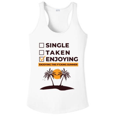 Single Taken Enjoying Summer Ladies PosiCharge Competitor Racerback Tank