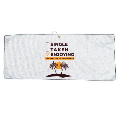 Single Taken Enjoying Summer Large Microfiber Waffle Golf Towel