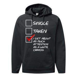 Single Taken White Crayon Performance Fleece Hoodie