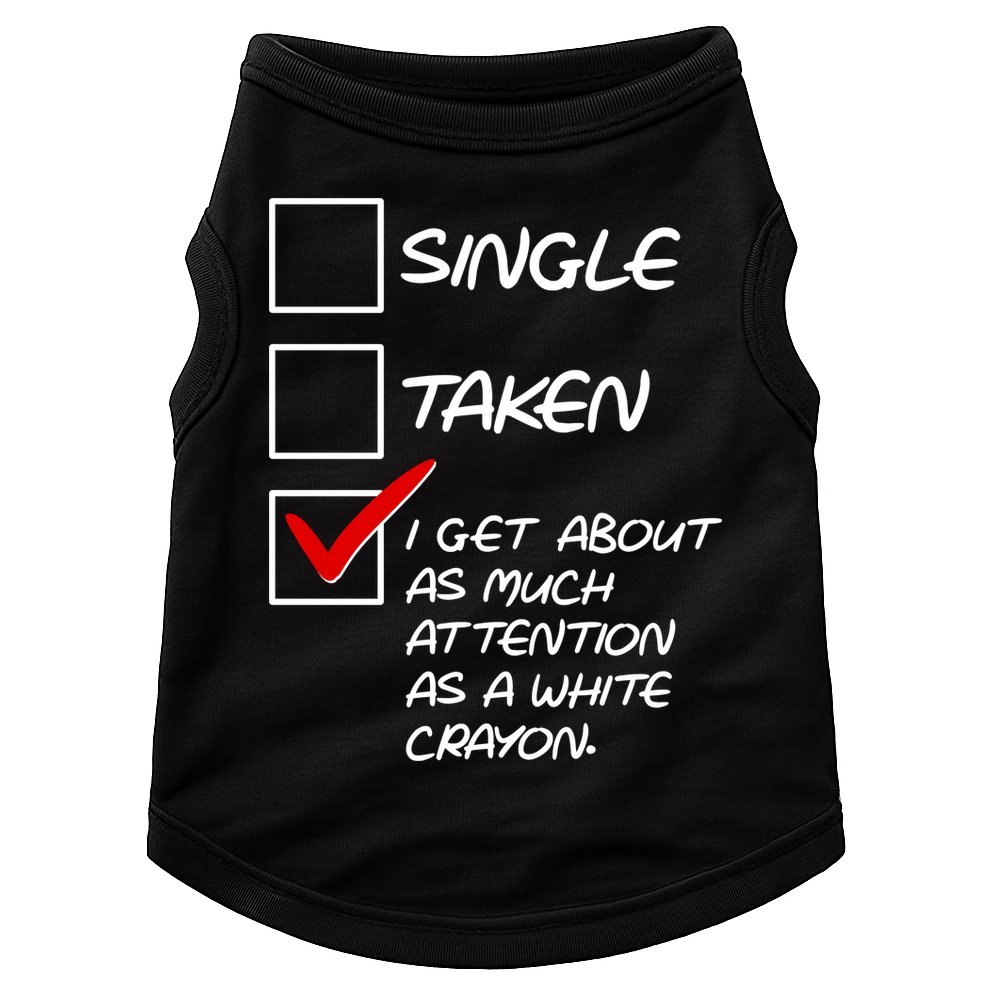 Single Taken White Crayon Doggie Tank