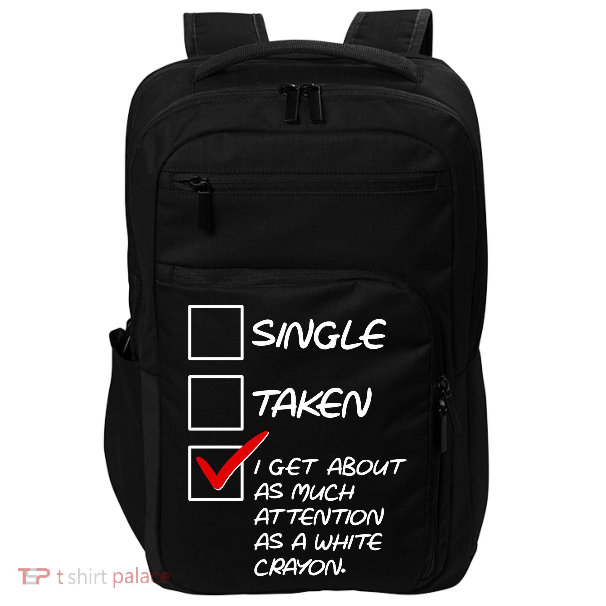 Single Taken White Crayon Impact Tech Backpack