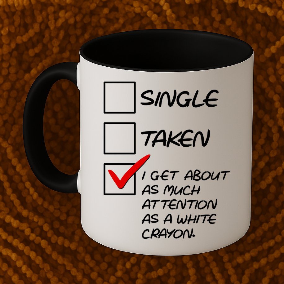 Single Taken White Crayon Mug