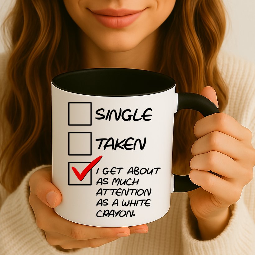 Single Taken White Crayon Mug