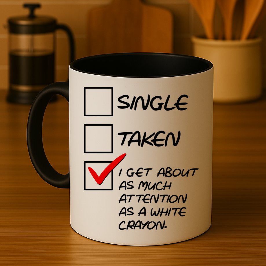Single Taken White Crayon Mug