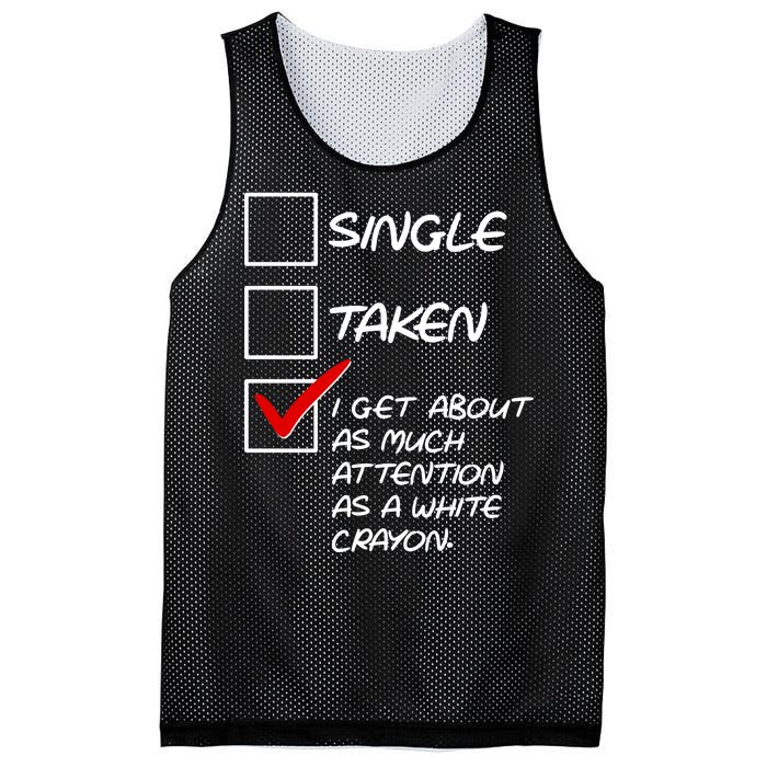 Single Taken White Crayon Mesh Reversible Basketball Jersey Tank