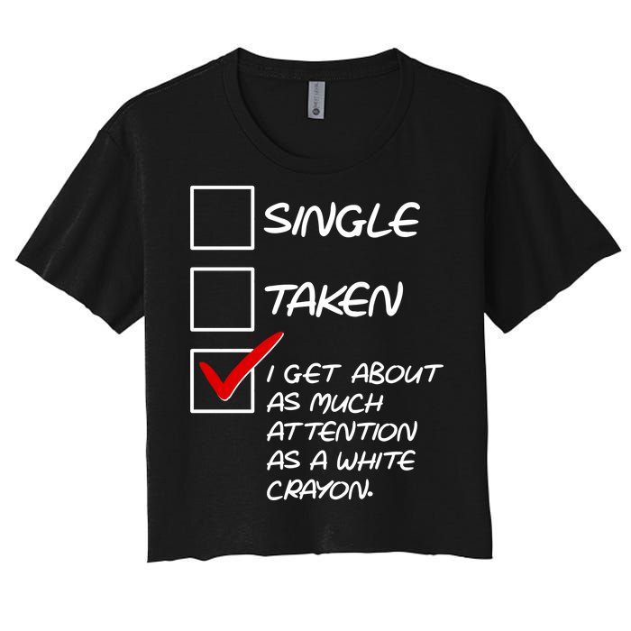 Single Taken White Crayon Women's Crop Top Tee