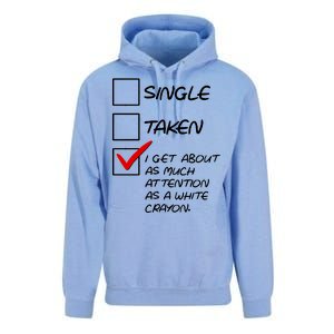 Single Taken White Crayon Unisex Surf Hoodie