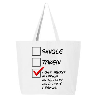 Single Taken White Crayon 25L Jumbo Tote