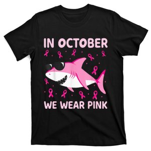 Shark In October We Wear Pink Breast Cancer T-Shirt