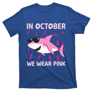 Shark In October We Wear Pink Breast Cancer T-Shirt