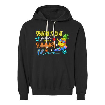 School Is Out For Summer Happy Last Day Of School Garment-Dyed Fleece Hoodie