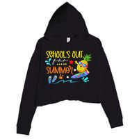 School Is Out For Summer Happy Last Day Of School Crop Fleece Hoodie