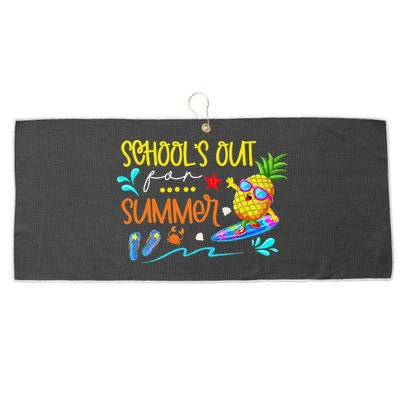 School Is Out For Summer Happy Last Day Of School Large Microfiber Waffle Golf Towel