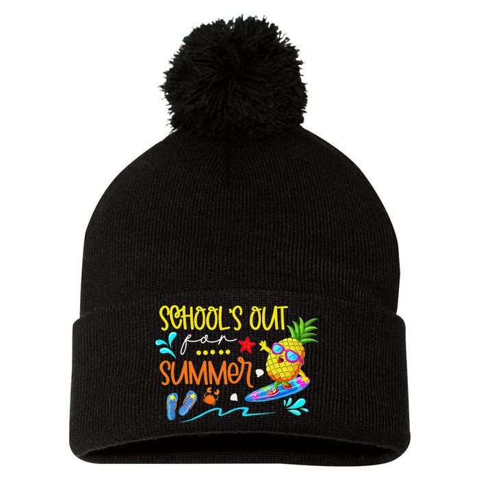 School Is Out For Summer Happy Last Day Of School Pom Pom 12in Knit Beanie