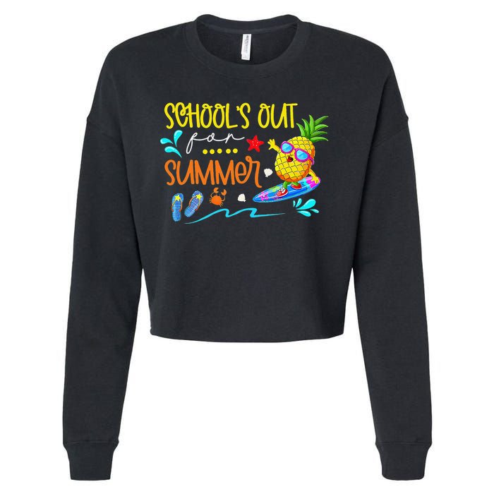 School Is Out For Summer Happy Last Day Of School Cropped Pullover Crew
