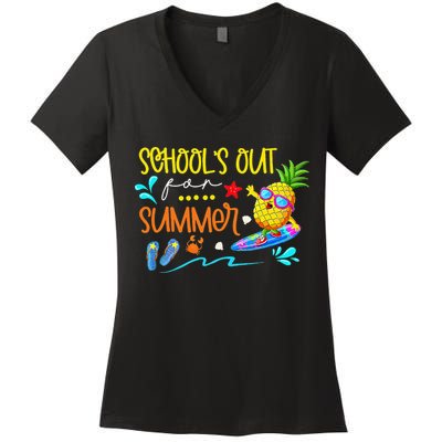 School Is Out For Summer Happy Last Day Of School Women's V-Neck T-Shirt