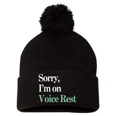 Sorry IM On Voice Rest Funny Vocal Pom Pom 12in Knit Beanie