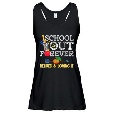 School Is Out Forever Retired And Loving It Retirement Ladies Essential Flowy Tank