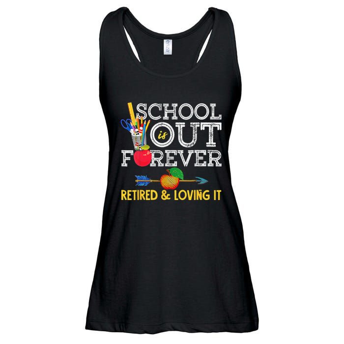 School Is Out Forever Retired And Loving It Retirement Ladies Essential Flowy Tank