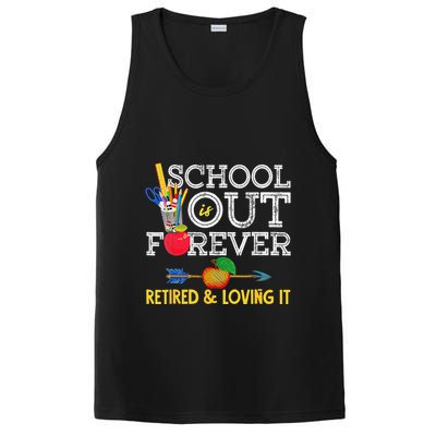 School Is Out Forever Retired And Loving It Retirement PosiCharge Competitor Tank