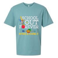 School Is Out Forever Retired And Loving It Retirement Sueded Cloud Jersey T-Shirt