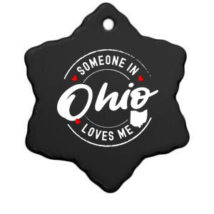 Someone In Ohio Loves Me Funny Gift Ceramic Star Ornament